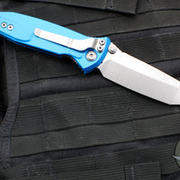 Microtech Socom Elite- Manual Folder- Tanto Edge- Blue Handle- Stonewash Blade 161-10 BL