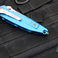 Microtech Socom Elite- Manual Folder- Tanto Edge- Blue Handle- Stonewash Blade 161-10 BL