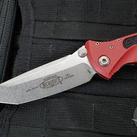 Microtech Socom Elite- Manual Folder- Tanto Edge- Red Handle- Stonewash Blade 161-10 RD
