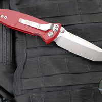 Microtech Socom Elite- Manual Folder- Tanto Edge- Red Handle- Stonewash Blade 161-10 RD