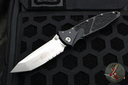 Microtech Socom Elite- Manual Folder- Tanto Edge- Black Handle- Stonewash Part Serrated Blade 161-11