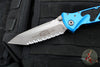 Microtech Socom Elite- Manual Folder- Tanto Edge- Blue Handle- Apocalyptic Full Serrated Blade 161-12 APBL