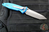 Microtech Socom Elite- Manual Folder- Tanto Edge- Blue Handle- Apocalyptic Full Serrated Blade 161-12 APBL