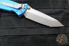 Microtech Socom Elite- Manual Folder- Tanto Edge- Blue Handle- Apocalyptic Full Serrated Blade 161-12 APBL