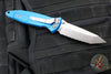 Microtech Socom Elite- Manual Folder- Tanto Edge- Blue Handle- Stonewash Full Serrated Blade 161-12 BL