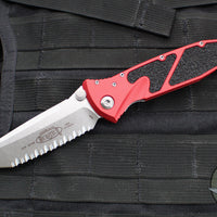 Microtech Socom Elite- Manual Folder- Tanto Edge- Red Handle- Stonewash Full Serrated Blade 161-12 RD