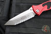 Microtech Socom Elite- Manual Folder- Tanto Edge- Red Handle- Stonewash Full Serrated Blade 161-12 RD