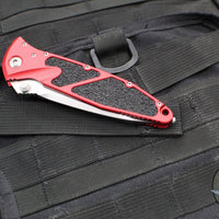 Microtech Socom Elite- Manual Folder- Tanto Edge- Red Handle- Stonewash Full Serrated Blade 161-12 RD