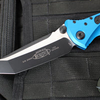 Microtech Socom Elite- Manual Folder- Tanto Edge- Blue Handle- Black Blade 161-1 BL