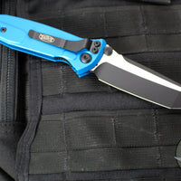 Microtech Socom Elite- Manual Folder- Tanto Edge- Blue Handle- Black Blade 161-1 BL