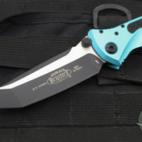 Microtech Socom Elite- Manual Folder- Tanto Edge- Turquoise Handle- Black Blade 161-1 TQ