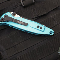 Microtech Socom Elite- Manual Folder- Tanto Edge- Turquoise Handle- Black Blade 161-1 TQ