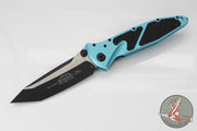 Microtech Socom Elite- Manual Folder- Tanto Edge- Turquoise Handle- Black Blade 161-1 TQ