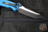 Microtech Socom Elite- Manual Folder- Tanto Edge-Blue Handle- Two-tone Black Full Serrated Blade 161-3 BL