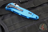 Microtech Socom Elite- Manual Folder- Tanto Edge-Blue Handle- Two-tone Black Full Serrated Blade 161-3 BL