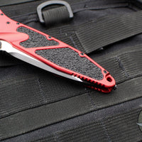 Microtech Socom Elite- Manual Folder- Tanto Edge- Red Handle- Two-tone Black Full Serrated Blade 161-3 RD