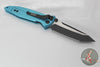 Microtech Socom Elite- Manual Folder- Tanto Edge- Turquoise Handle- Two-tone Black Full Serrated Blade 161-3 TQ