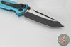 Microtech Socom Elite- Manual Folder- Tanto Edge- Turquoise Handle- Two-tone Black Full Serrated Blade 161-3 TQ