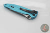 Microtech Socom Elite- Manual Folder- Tanto Edge- Turquoise Handle- Two-tone Black Full Serrated Blade 161-3 TQ
