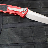 Microtech Socom Elite OTS Auto- Tanto Edge- Red Handle- Apocalyptic Blade 161A-10 APRD