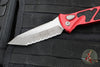 Microtech Socom Elite OTS Knife- Tanto Edge- Red Handle- Apocalyptic Full Serrated Blade 161A-12 APRD