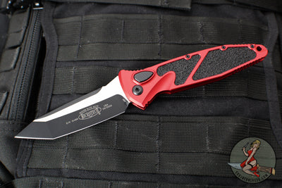 Microtech Socom Elite- Auto (OTS)- Tanto Edge- Red Handle- Black Blade 161A-1 RD