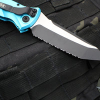 Microtech Socom Elite- Auto-  Tanto Edge- Turquoise Handle- Black Full Serrated Blade 161A-3 TQ