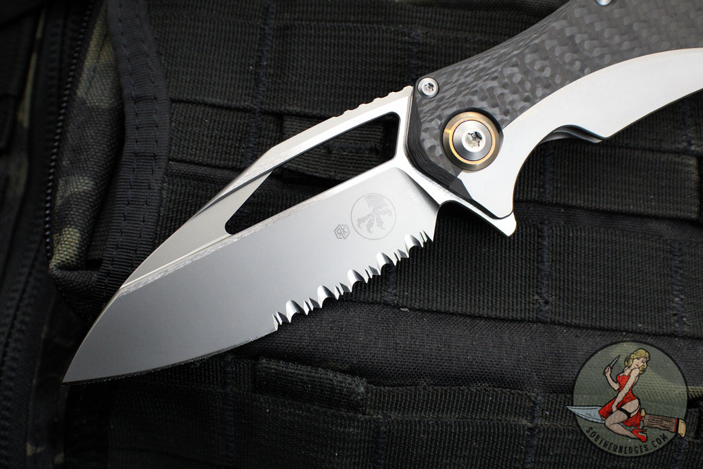 Microtech Matrix- Titanium And Carbon Fiber Handle- Bead Blast Finishe ...