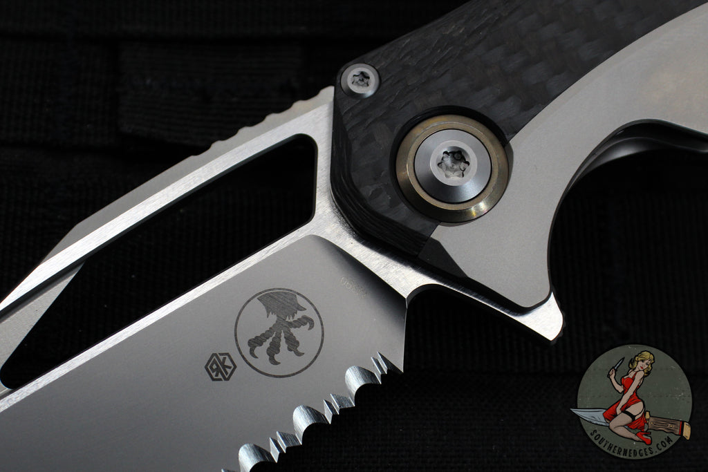 Microtech Matrix- Titanium And Carbon Fiber Handle- Bead Blast Finishe ...