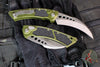 Microtech Hawk Karambit- Out The Side (OTS) Auto- OD Green Handle- Stonewash Blade 166-10 OD