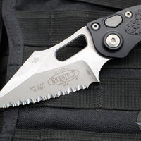 Microtech Stitch OTS Auto Knife- Black Handle- Apocalyptic Finished Full Serrated Blade 169-12 AP