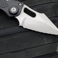 Microtech Stitch OTS Auto Knife- Black Handle- Apocalyptic Finished Full Serrated Blade 169-12 AP