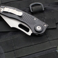 Microtech Stitch OTS Auto Knife- Black Handle- Apocalyptic Finished Full Serrated Blade 169-12 AP