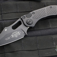 Microtech Stitch OTS Auto Knife- Black Handle- Distressed Apocalyptic Black Blade And Hardware 169-1 AP