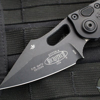 Microtech Stitch OTS Auto Knife- Black Handle- Distressed Apocalyptic Black Blade And Hardware 169-1 AP