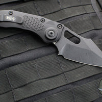 Microtech Stitch OTS Auto Knife- Black Handle- Distressed Apocalyptic Black Blade And Hardware 169-1 AP