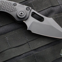 Microtech Stitch OTS Auto Knife- Black Handle- Black Blade- Antique Green Titanium Backspacer 169-1BK-A3TI