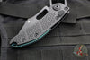 Microtech Stitch OTS Auto Knife- Black Handle- Black Blade- Antique Green Titanium Backspacer 169-1BK-A3TI