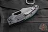 Microtech Stitch OTS Auto Knife- Black Handle- Black Blade- Antique Green Titanium Backspacer 169-1BK-A3TI