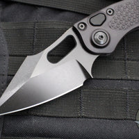 Microtech Stitch OTS Auto Knife- Shadow Edition- Black Handle- Black DLC Sterile Blade- Deep Etched Clip Logo 169-1 DLCTSH