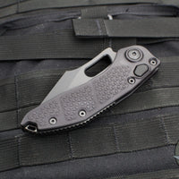 Microtech Stitch OTS Auto Knife- Shadow Edition- Black Handle- Black DLC Sterile Blade- Deep Etched Clip Logo 169-1 DLCTSH