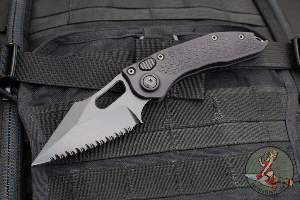 Microtech Stitch OTS Auto Knife- Shadow Edition- Black Handle- Black D ...