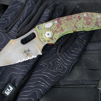 Microtech Stitch OTS Auto Knife- Outbreak Finished Handle- Outbreak Black Part Serrated Blade 169-2 OBS