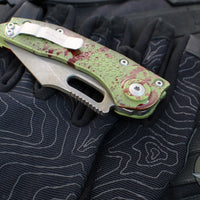 Microtech Stitch OTS Auto Knife- Outbreak Finished Handle- Outbreak Black Part Serrated Blade 169-2 OBS