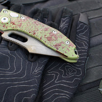 Microtech Stitch OTS Auto Knife- Outbreak Finished Handle- Outbreak Black Part Serrated Blade 169-2 OBS