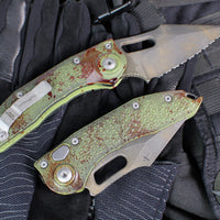 Microtech Stitch OTS Auto Knife- Outbreak Finished Handle- Outbreak Black Full Serrated Blade 169-3 OBS