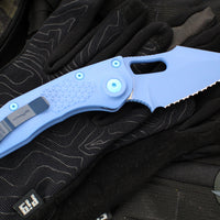 Microtech Stitch OTS Auto Knife- Lilo And Stitch- Lavender Handle- Lavender Full Serrated Blade- Pink Titanium Backspacer 169-3 SIS