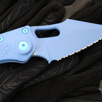 Microtech Stitch OTS Auto Knife- Lilo And Stitch- Lavender Handle- Lavender Full Serrated Blade- Pink Titanium Backspacer 169-3 SIS