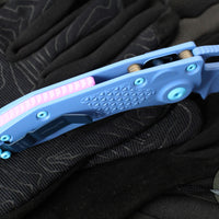 Microtech Stitch OTS Auto Knife- Lilo And Stitch- Lavender Handle- Lavender Full Serrated Blade- Pink Titanium Backspacer 169-3 SIS