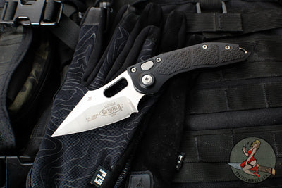 Microtech Stitch- OTS Auto Knife- Black Handle- Satin Blade 169-4